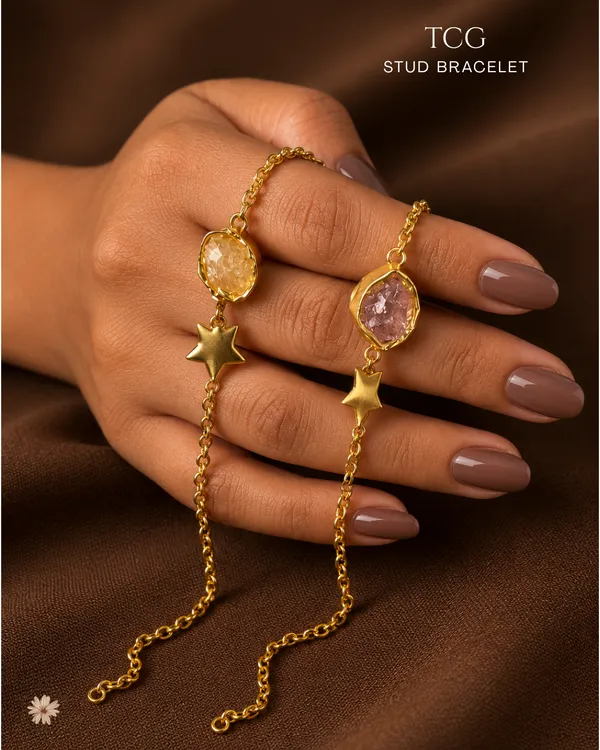 Citrine_Stud_Bracelet_Golden_Collection