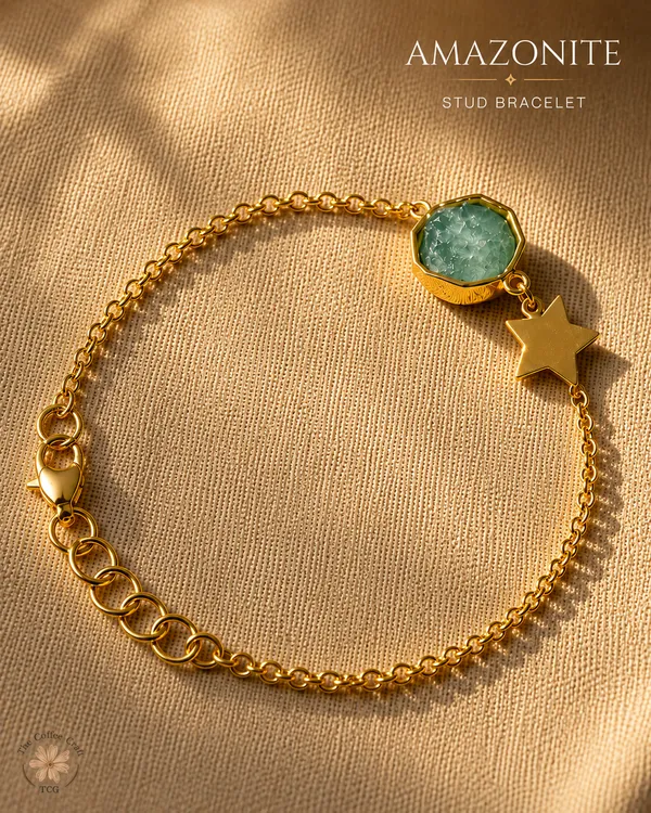 Amazonite_Stud_Bracelet_Golden_Collection