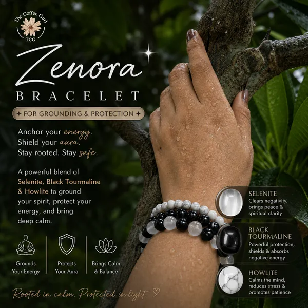 Zenora_Bracelet_Stack_With_Free_Selenite_Tumble