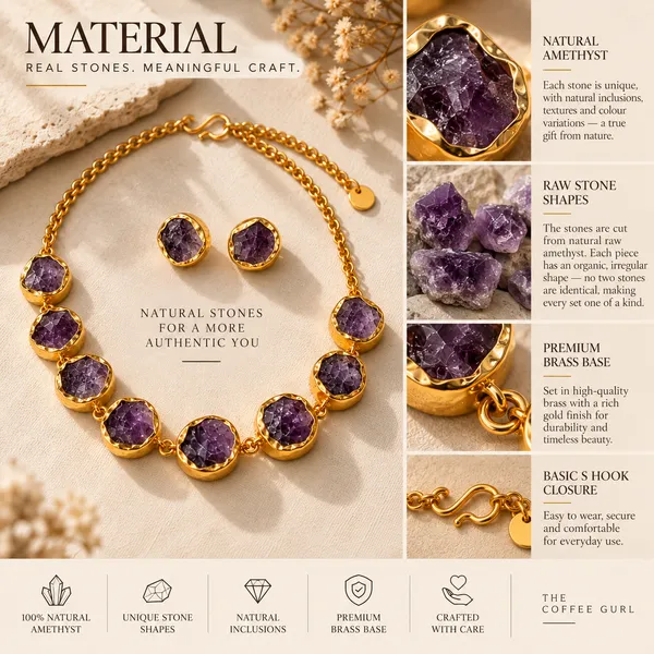 Amethyst_Single_Layer_Stone_Necklace_Set_Golden_Collection