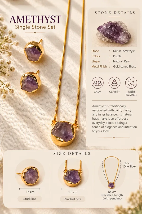 Amethyst_Single_Stone_Necklace_Set_Golden_Collection