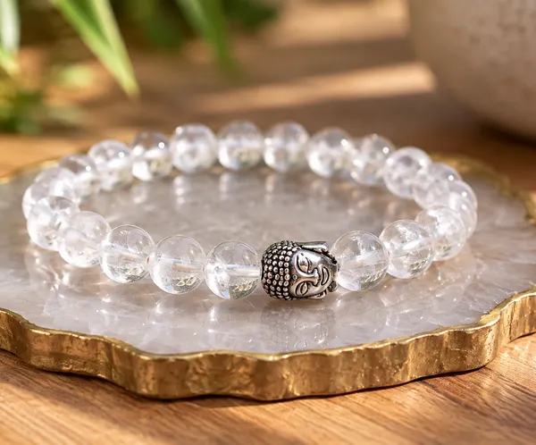 Clear_Quartz_Bracelet_With_Free_Selenite_Tumble