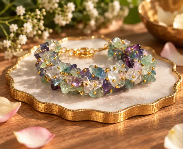 Woman_S_Multi_Fluorite_Chips_Bracelet_With_Free_Selenite_Tumble