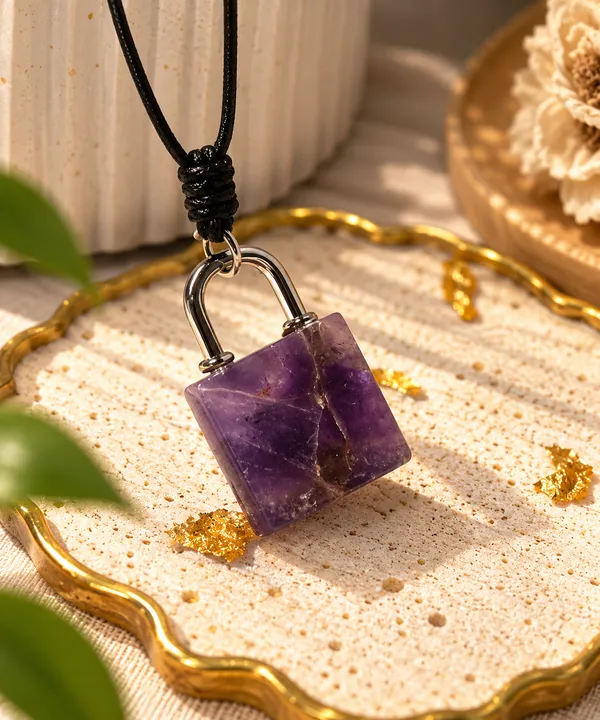 Amethyst_Lock_Key_Couples_Pendant