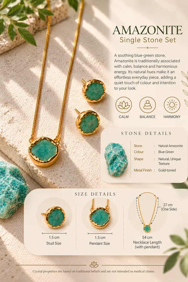 Amazonite_Single_Stone_Necklace_Set_Golden_Collection
