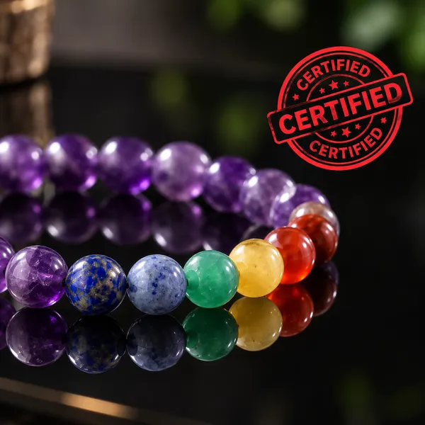 7_Chakra_Amethyst_Bracelet_With_Free_Selenite_Tumble