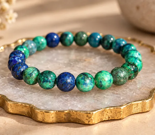 Azurite_Bracelet_With_Free_Selenite_Tumble