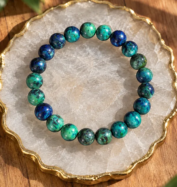 Azurite_Bracelet_With_Free_Selenite_Tumble