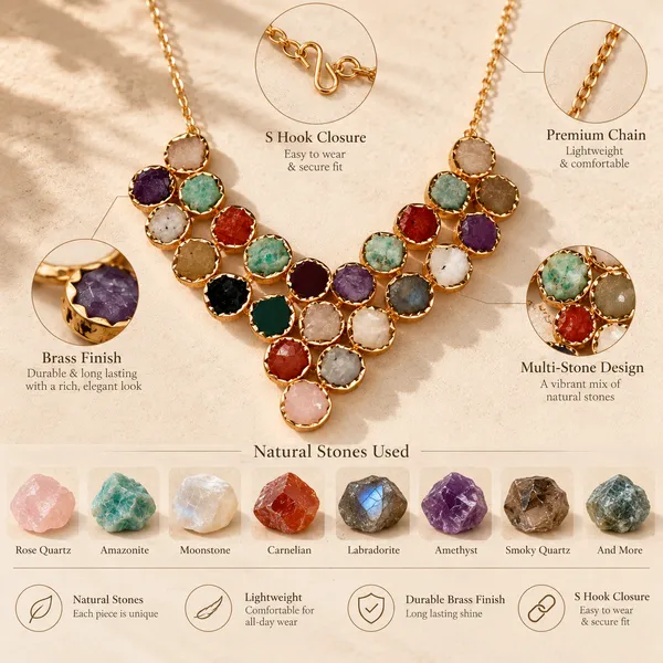 Multi-Stone_Raw_Crystal_Statement_Necklace_&_Earrings_Set