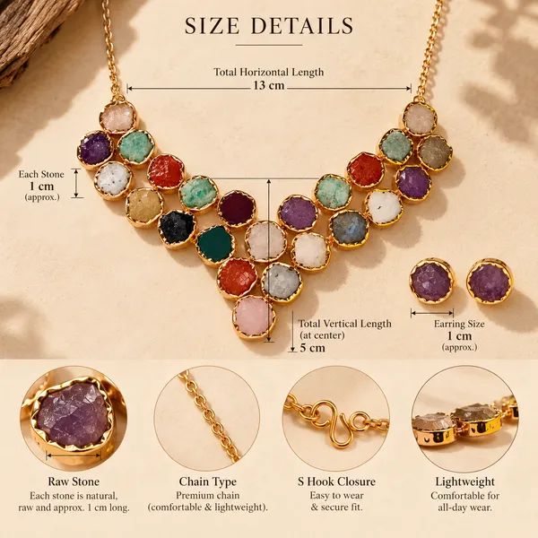 Multi-Stone_Raw_Crystal_Statement_Necklace_&_Earrings_Set