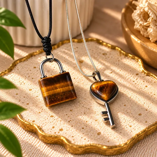 Tiger_S_Eye_Lock_Key_Couples_Pendant