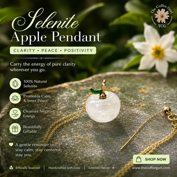 Selenite_Apple_Pendant_With_Gold_Chain