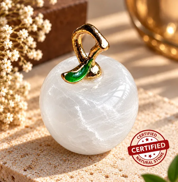 Selenite_Apple_Pendant_With_Gold_Chain