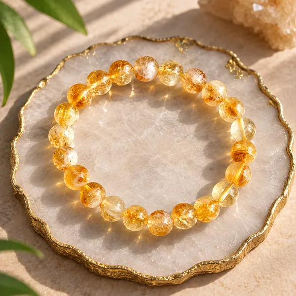 Aaa_Brazilian_Citrine_Bracelet_With_Free_Selenite_Tumble