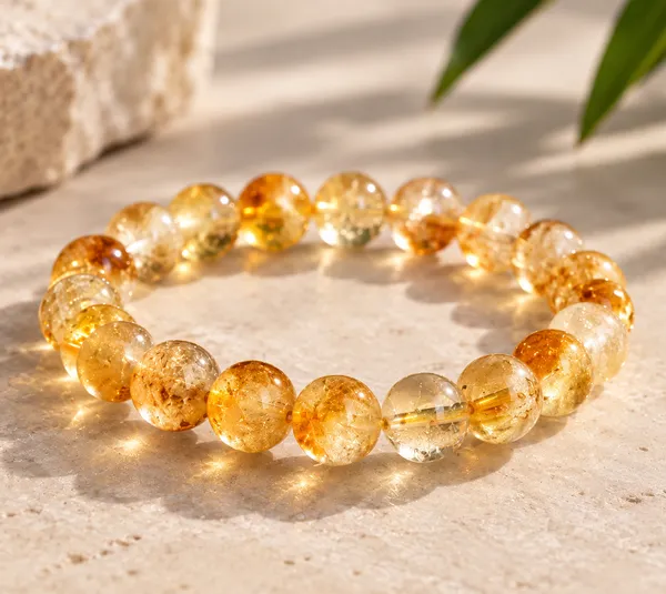 Aaa_Brazilian_Citrine_Bracelet_With_Free_Selenite_Tumble
