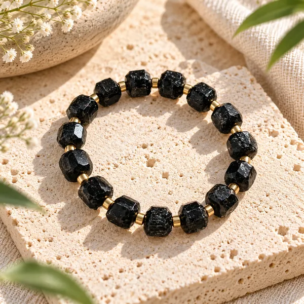 Mens_Tourmaline_Square_Bracelet_With_Free_Selenite_Tumble