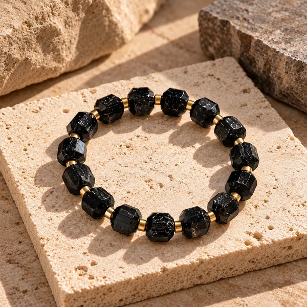 Mens_Tourmaline_Square_Bracelet_With_Free_Selenite_Tumble