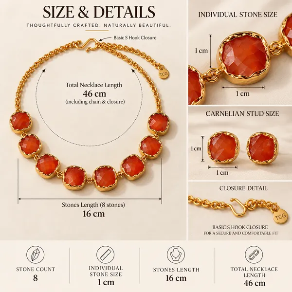 Carnelian_Single_Layer_Stone_Necklace_Set_Golden_Collection