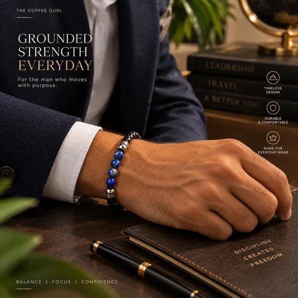 Men_S_Lapis_Lazuli_Leather_Bracelet_With_Free_Selenite_Tumble