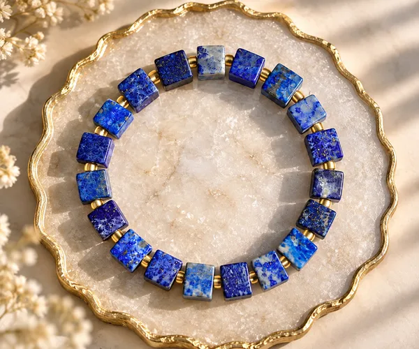 Lapis_Lazuli_Square_Bead_Bracelet_With_Free_Selenite_Tumble