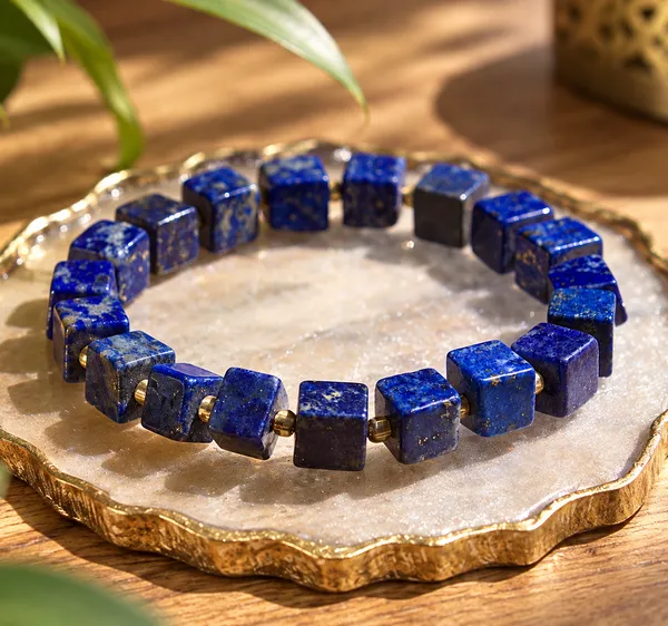 Lapis_Lazuli_Square_Bead_Bracelet_With_Free_Selenite_Tumble