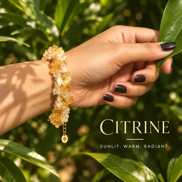 Women_S_Citrine_Chips_Bracelet_With_Free_Selenite_Tumble