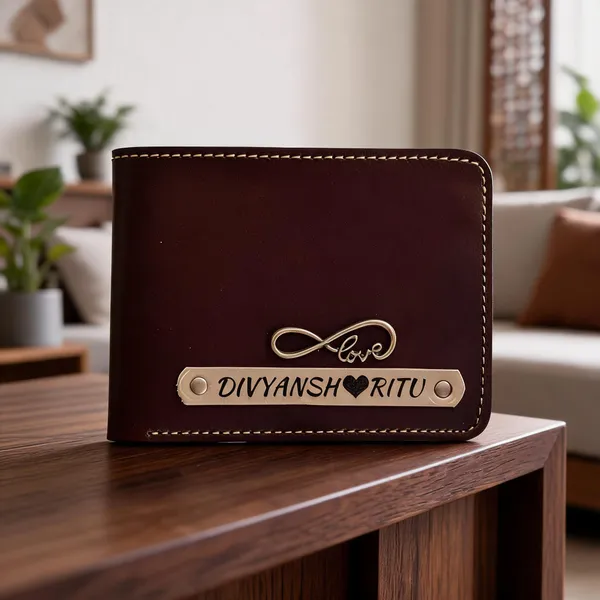 Brown_Leather_Personalized_Name_Plate_Bifold_Wallet_For_Men