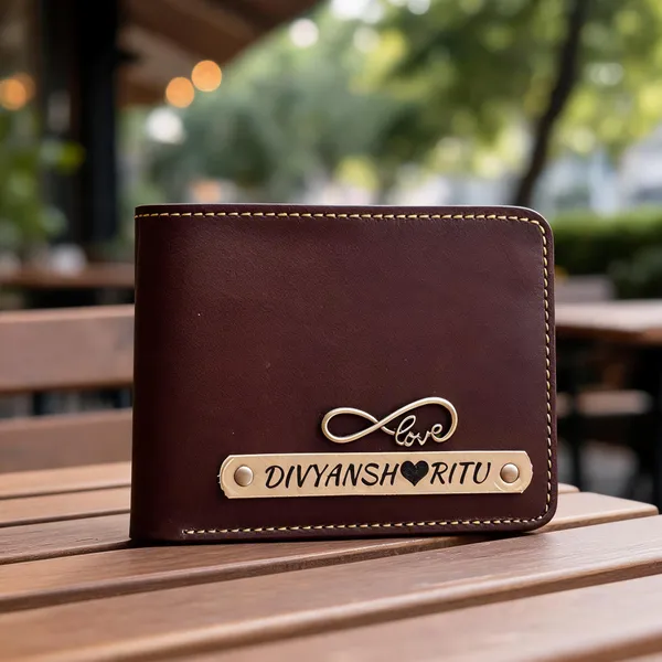 Brown_Leather_Personalized_Name_Plate_Bifold_Wallet_For_Men