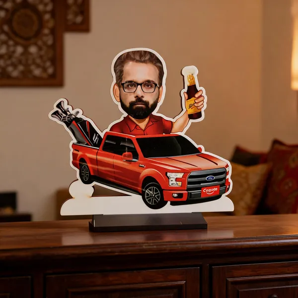 Personalized_Caricature_Pickup_Truck_Table_Stand_Showpiece