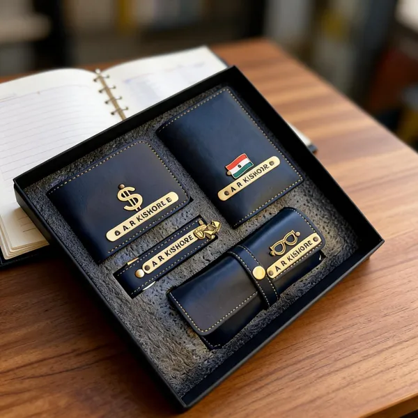 Navy_Leather_Personalized_Wallet_Keychain_And_Case_Gift_Set_For_Men*
