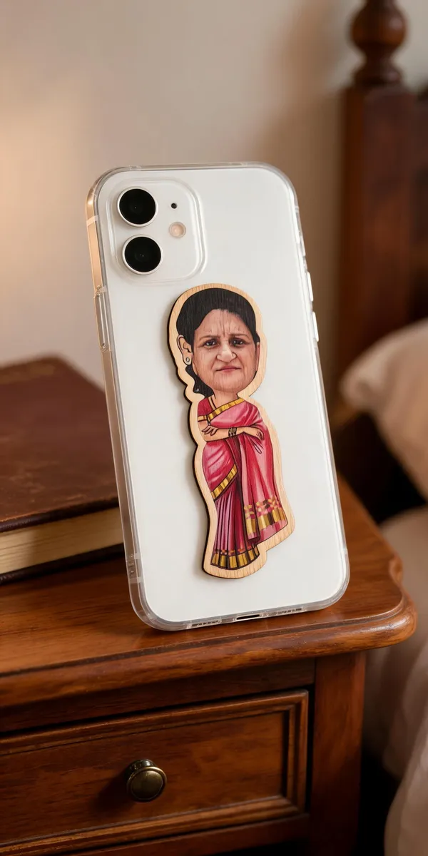 Custom_Caricature_Woman_In_Saree_Sticker