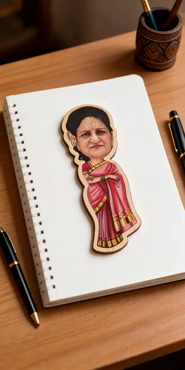 Custom_Caricature_Woman_In_Saree_Sticker