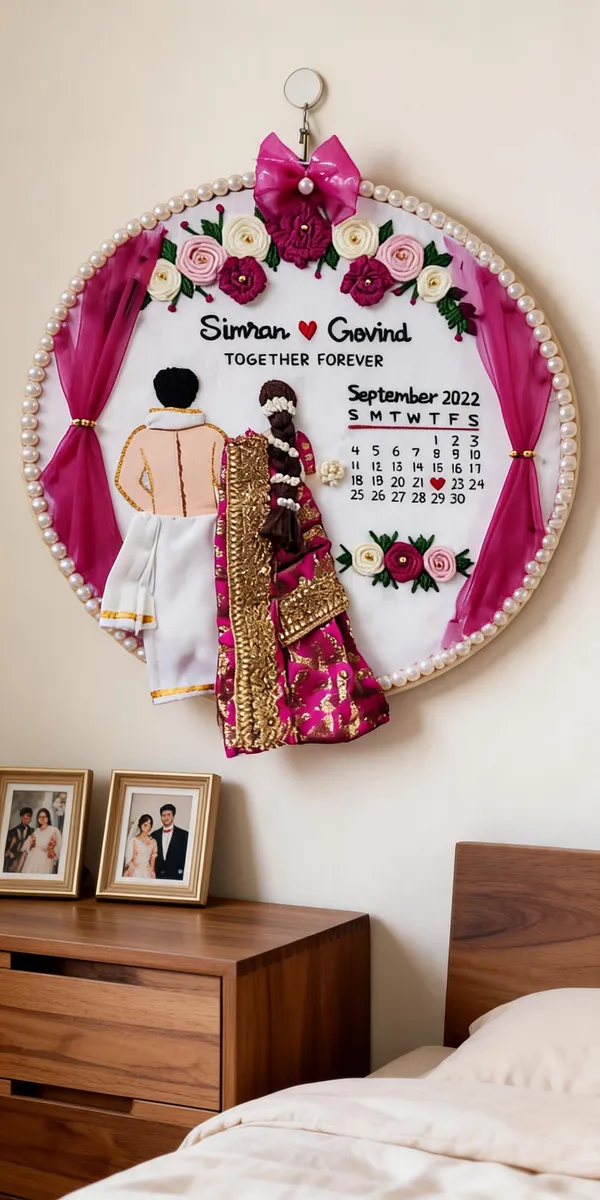 Handcrafted_Personalized_Wedding_Couple_Hoop_Art_With_Fabric_Details