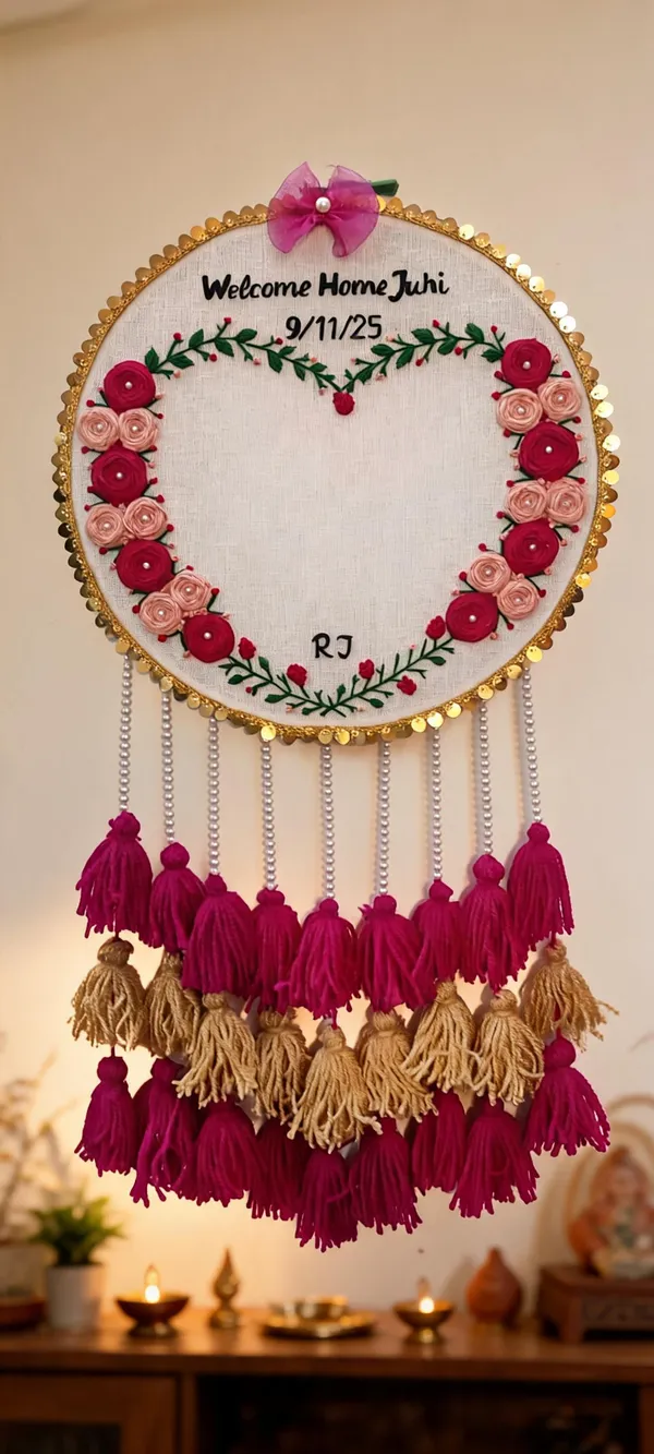 Personalized_Floral_Embroidered_Heart_Wall_Hanging_With_Tassels