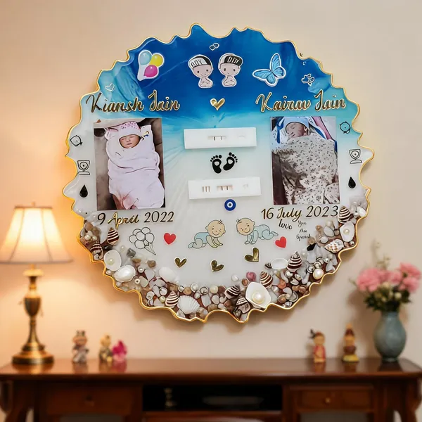 Personalized_Resin_Baby_Photo_Frame_With_Shells