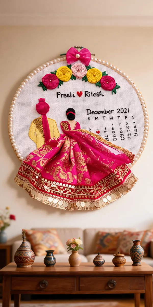 Personalized_Couple_Embroidery_Hoop_Wall_Art_With_Fabric_Lehenga