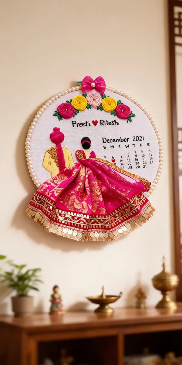 Personalized_Couple_Embroidery_Hoop_Wall_Art_With_Fabric_Lehenga