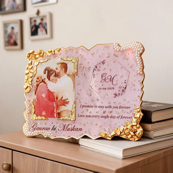 Personalized_Pink_Resin_Photo_Frame_Wedding_Gift_Plaque
