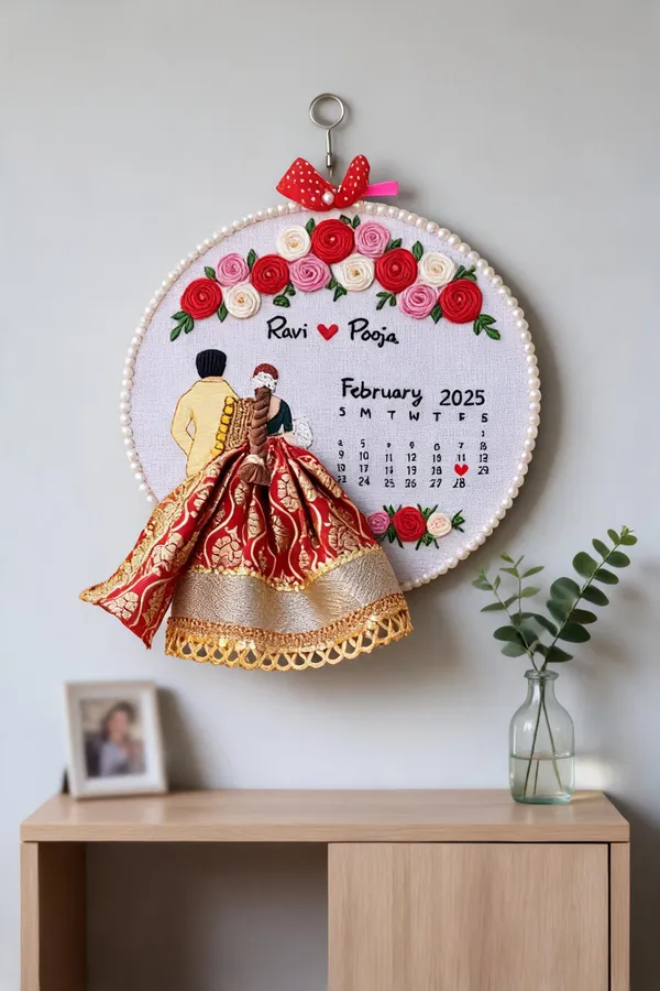 Personalized_Couple_Embroidery_Hoop_With_Calendar_And_Fabric_Skirt