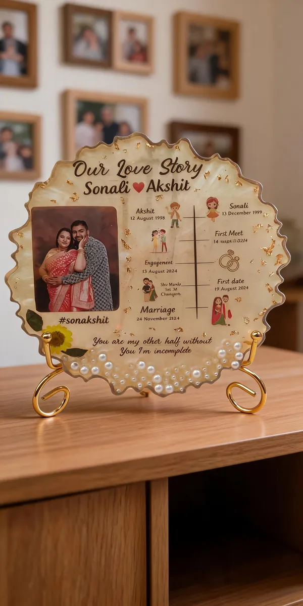 Personalized_Resin_Our_Love_Story_Photo_Plaque_With_Stand