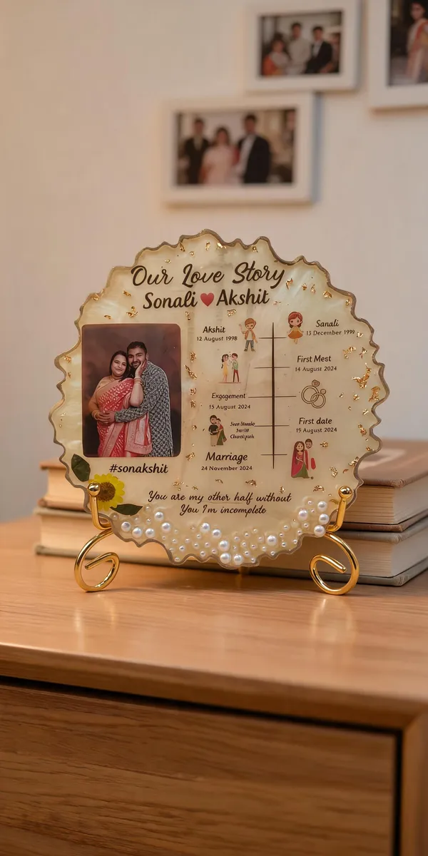 Personalized_Resin_Our_Love_Story_Photo_Plaque_With_Stand