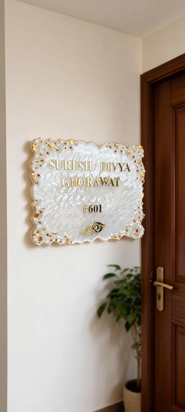 Resin_Pearl_Gold_Leaf_Customized_Name_Plate