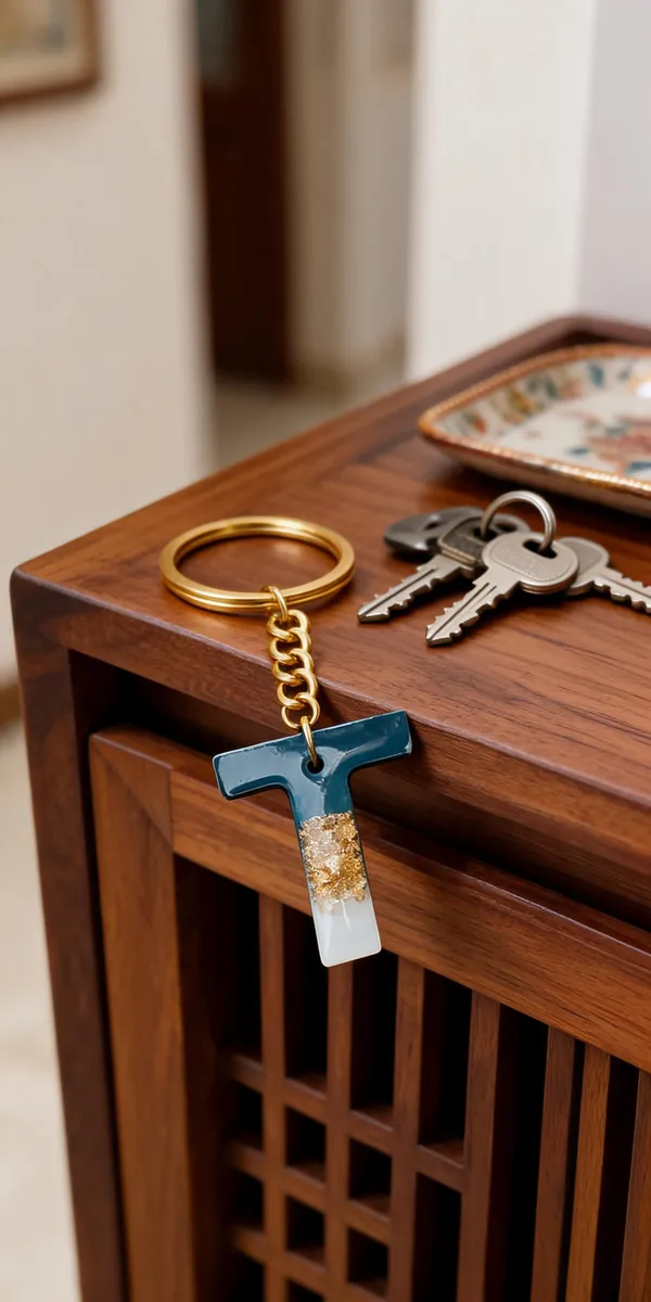 Blue_White_Resin_Letter_T_Keychain