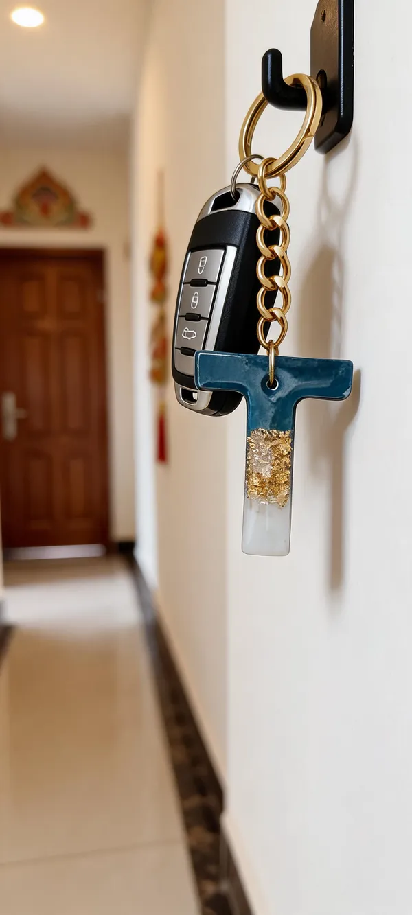 Blue_White_Resin_Letter_T_Keychain