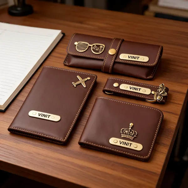 Brown_Leather_Personalized_Travel_Gift_Set_For_Men*
