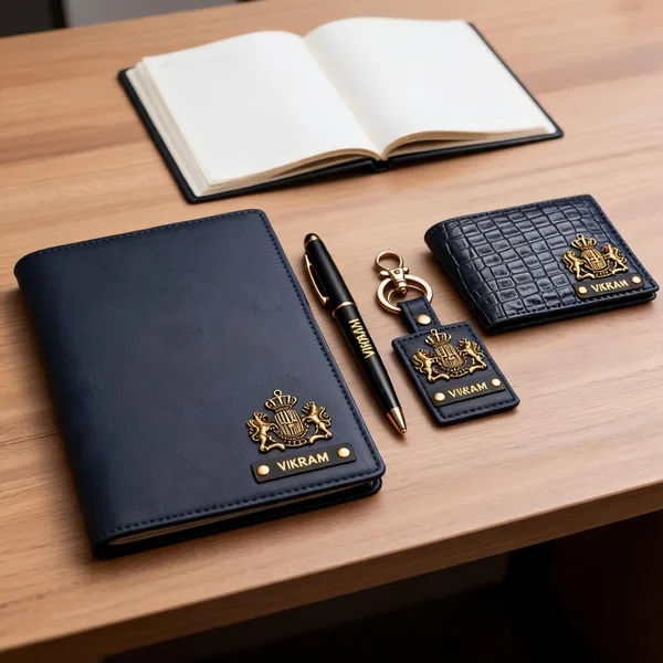 Navy_Blue_Leather_Personalized_Diary_Wallet_Keychain_And_Pen_Gift_Set*
