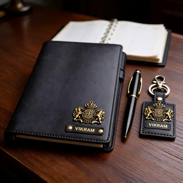 Black_Leather_Passport_Wallet_Keychain_And_Pen_Gift_Set*