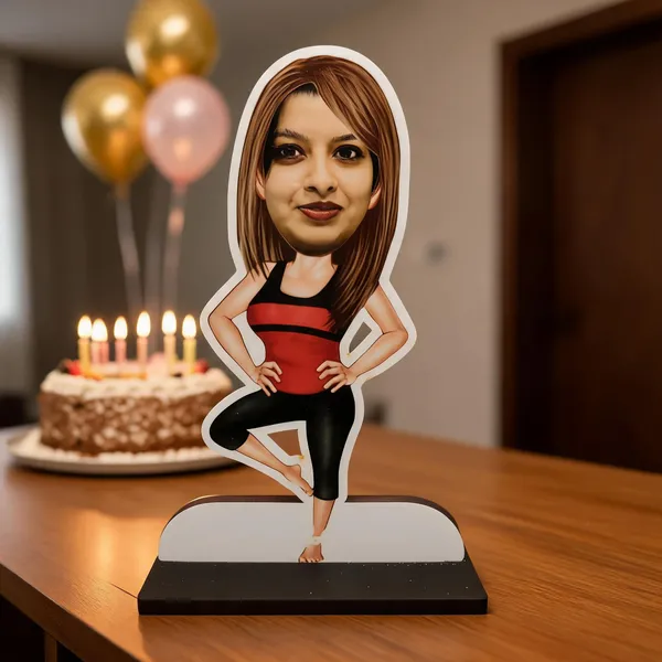 Personalized_Yoga_Pose_Caricature_Cutout_Standee_With_Base