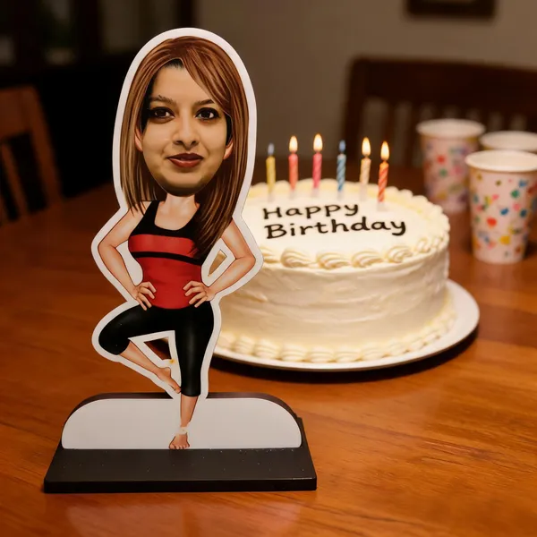 Personalized_Yoga_Pose_Caricature_Cutout_Standee_With_Base