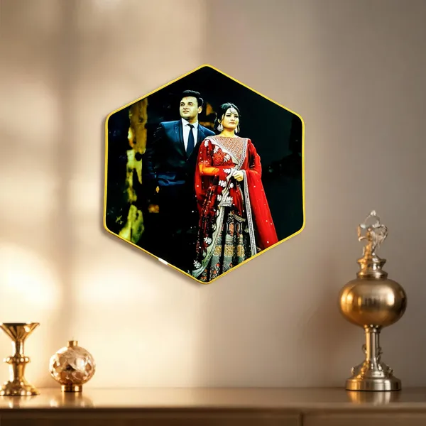 Hexagon_Acrylic_Photo_Frame_With_Golden_Border*